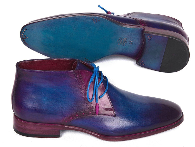 PAUL PARKMAN Paul Parkman Men's Chukka Boots Blue & Purple (ID#CK55U7)