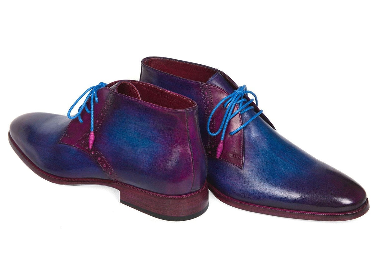 PAUL PARKMAN Paul Parkman Men's Chukka Boots Blue & Purple (ID#CK55U7)