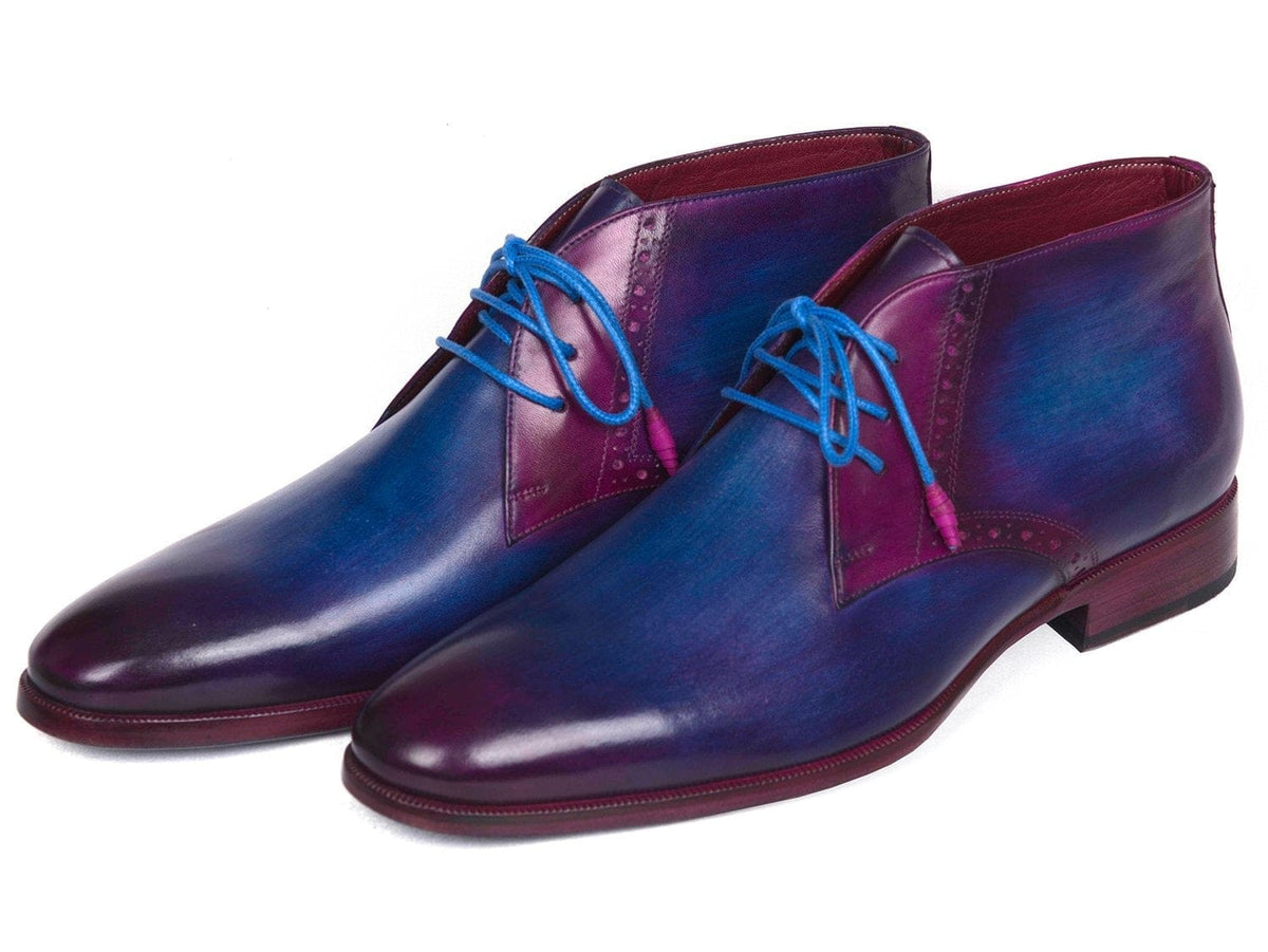 PAUL PARKMAN Paul Parkman Men's Chukka Boots Blue & Purple (ID#CK55U7)