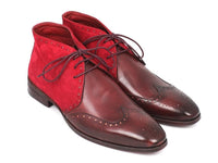 PAUL PARKMAN Paul Parkman Men's Chukka Boots Bordeaux Suede & Leather (ID#CK51-BRD)