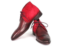 PAUL PARKMAN Paul Parkman Men's Chukka Boots Bordeaux Suede & Leather (ID#CK51-BRD)