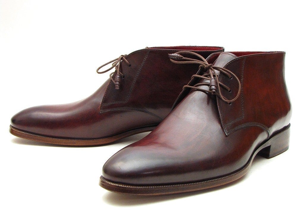 PAUL PARKMAN Paul Parkman Men's Chukka Boots Brown & Bordeaux (ID#CK43E8)