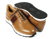 PAUL PARKMAN Paul Parkman Men's Cognac Floater Leather Sneakers (ID#LP206CGN)