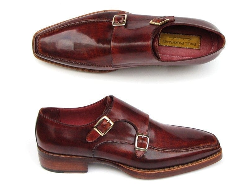 PAUL PARKMAN Paul Parkman Men's Double Monkstrap Goodyear Welted Shoes (ID#061-BRD)