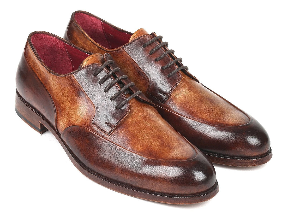 PAUL PARKMAN Paul Parkman Men's Dual Tone Brown Derby Shoes (ID#995-BRW)