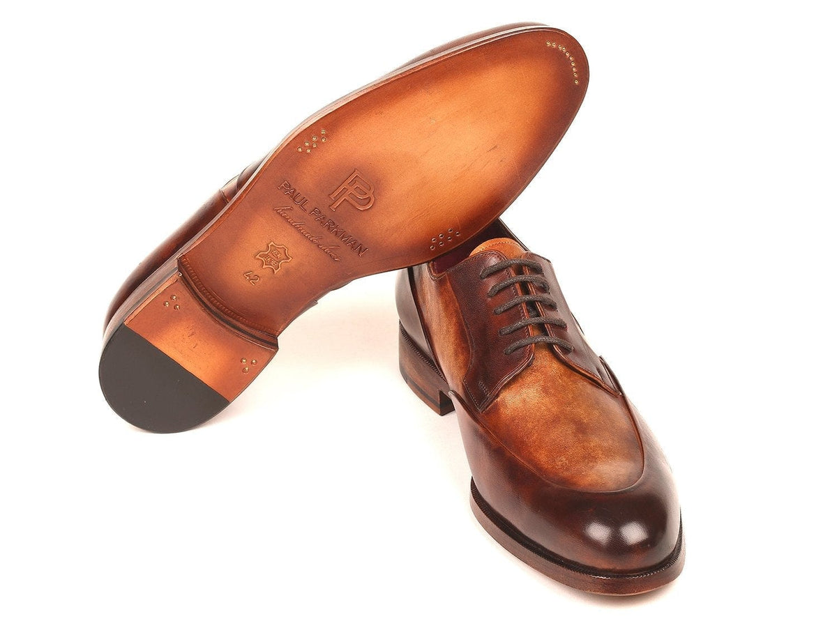 PAUL PARKMAN Paul Parkman Men's Dual Tone Brown Derby Shoes (ID#995-BRW)