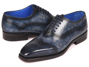 PAUL PARKMAN Paul Parkman Men's Goodyear Welted Oxford Shoes Navy (ID#094-NVY)