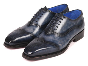 PAUL PARKMAN Paul Parkman Men's Goodyear Welted Oxford Shoes Navy (ID#094-NVY)