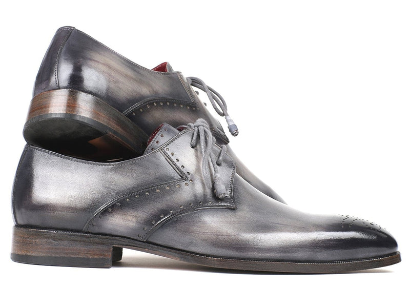 PAUL PARKMAN Paul Parkman Men's Gray Medallion Toe Derby Shoes (ID#6584-GRY)