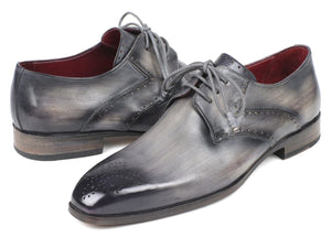 PAUL PARKMAN Paul Parkman Men's Gray Medallion Toe Derby Shoes (ID#6584-GRY)