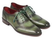 PAUL PARKMAN Paul Parkman Men's Green Calfskin Oxfords (ID#K78-GRN)