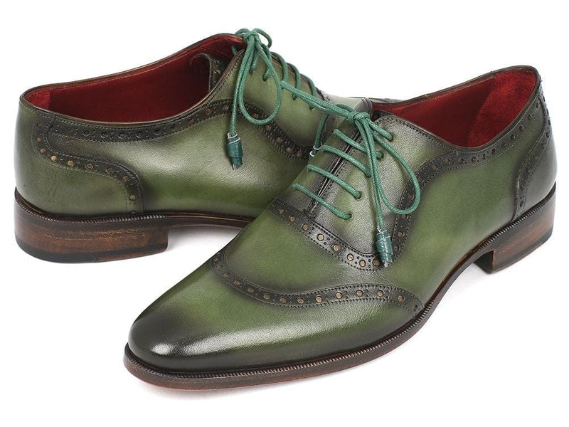 PAUL PARKMAN Paul Parkman Men's Green Calfskin Oxfords (ID#K78-GRN)