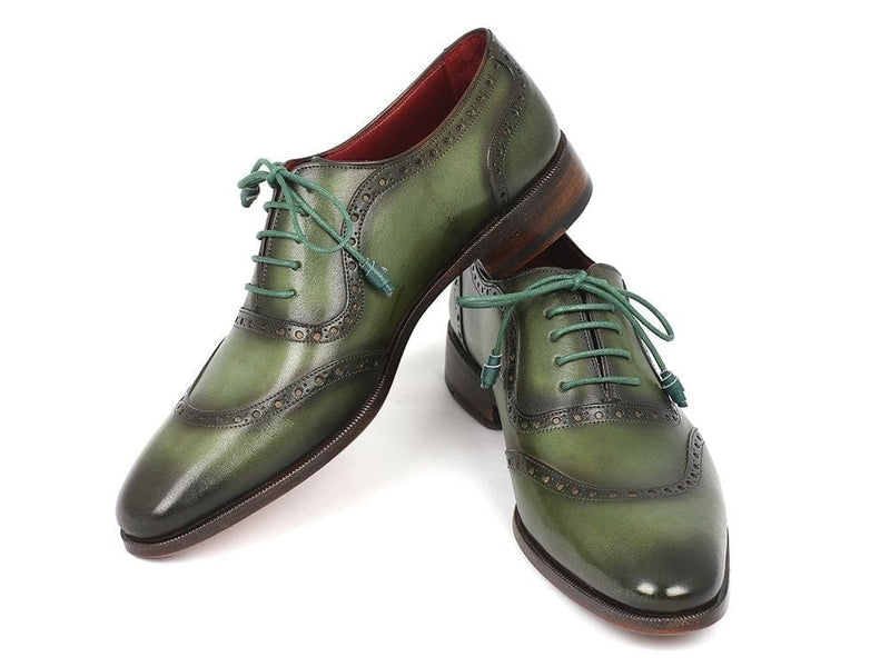 PAUL PARKMAN Paul Parkman Men's Green Calfskin Oxfords (ID#K78-GRN)