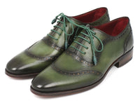 PAUL PARKMAN Paul Parkman Men's Green Calfskin Oxfords (ID#K78-GRN)