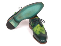 PAUL PARKMAN Paul Parkman Men's Green Dual Tone Wingtip Derby Shoes (ID#6931GRN)