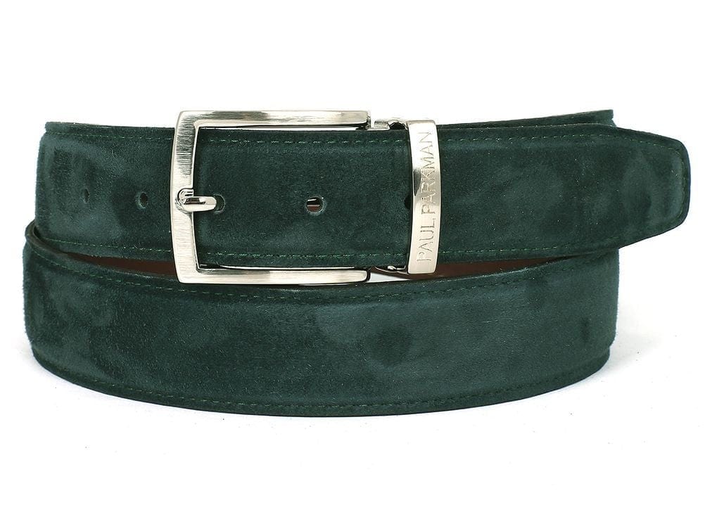 PAUL PARKMAN PAUL PARKMAN Men's Green Suede Belt (ID#B06-GREEN)