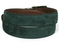 PAUL PARKMAN PAUL PARKMAN Men's Green Suede Belt (ID#B06-GREEN)