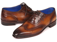 PAUL PARKMAN Paul Parkman Men's Handmade Wingtip Oxfords Brown (ID#711W03)