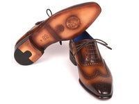 PAUL PARKMAN Paul Parkman Men's Handmade Wingtip Oxfords Brown (ID#711W03)