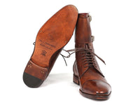 PAUL PARKMAN Paul Parkman Men's High Boots Brown Calfskin (ID#F554-BRW)
