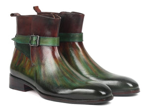 PAUL PARKMAN Paul Parkman Men's Jodhpur Boots Green & Bordeaux (957FRS84)