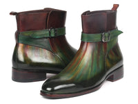 PAUL PARKMAN Paul Parkman Men's Jodhpur Boots Green & Bordeaux (957FRS84)