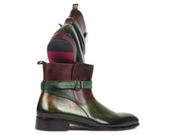 PAUL PARKMAN Paul Parkman Men's Jodhpur Boots Green & Bordeaux (957FRS84)