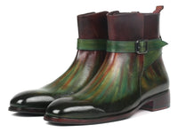PAUL PARKMAN Paul Parkman Men's Jodhpur Boots Green & Bordeaux (957FRS84)