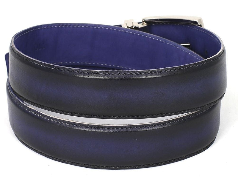 PAUL PARKMAN PAUL PARKMAN Men's Leather Belt Dual Tone Navy & Blue (ID#B01-NVY-BLU)