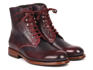 PAUL PARKMAN Paul Parkman Men's Leather Boots Bordeaux & Navy (824BRD65)