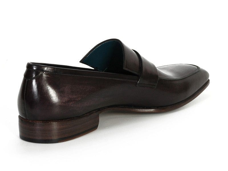 PAUL PARKMAN Paul Parkman Men's Loafer Black & Gray Hand-Painted Leather Upper with Leather Sole (ID#093-GRAY)