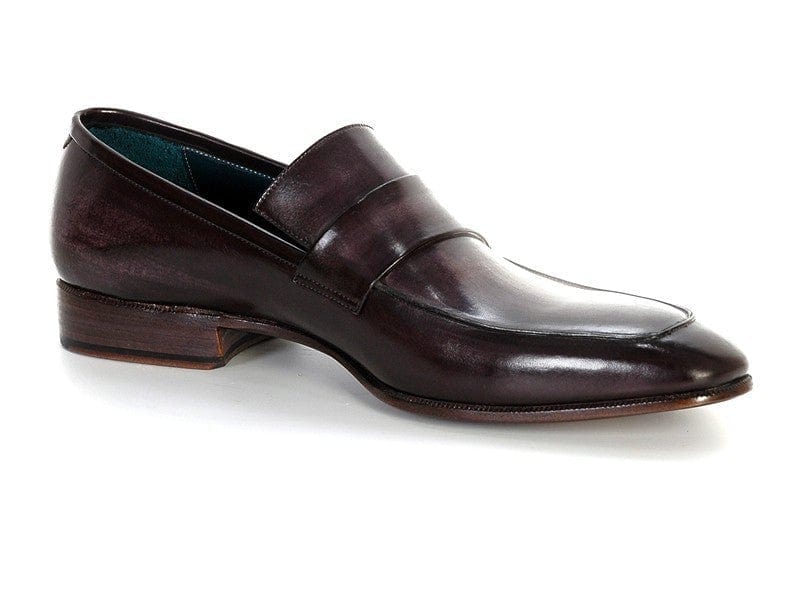 PAUL PARKMAN Paul Parkman Men's Loafer Black & Gray Hand-Painted Leather Upper with Leather Sole (ID#093-GRAY)