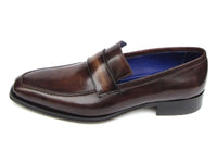 PAUL PARKMAN Paul Parkman Men's Loafer Bronze Hand Painted Shoes (ID#012-BRNZ)