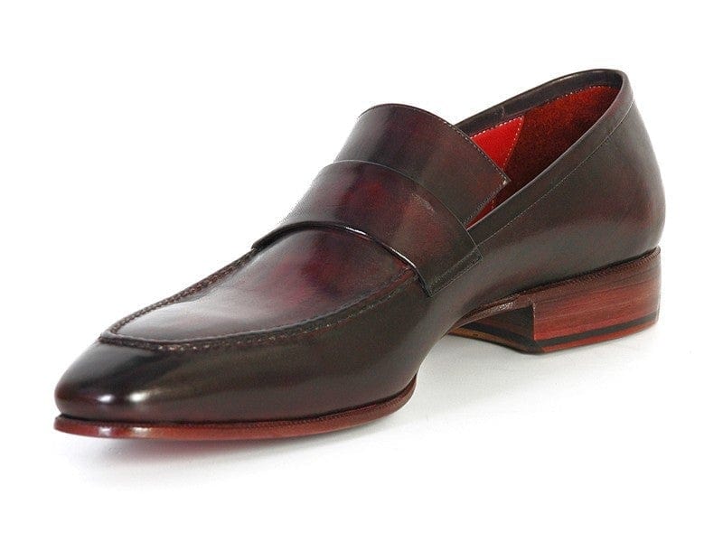 PAUL PARKMAN Paul Parkman Men's Loafer Purple & Black Hand-Painted Leather Upper with Leather Sole (ID#093-PURP-BLK)