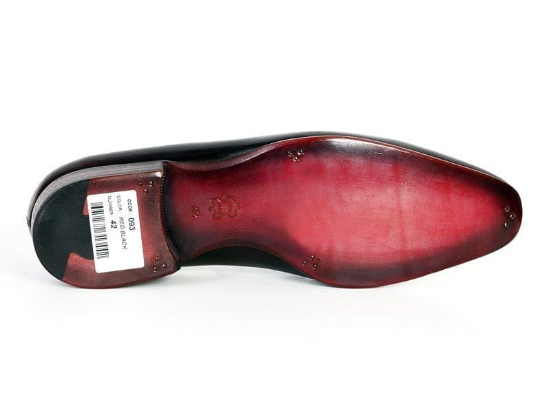 PAUL PARKMAN Paul Parkman Men's Loafer Purple & Black Hand-Painted Leather Upper with Leather Sole (ID#093-PURP-BLK)