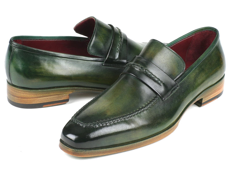 PAUL PARKMAN Paul Parkman Men's Loafer Shoes Green (ID#068-GRN)