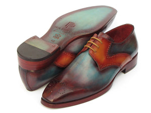 PAUL PARKMAN Paul Parkman Men's Multi-color Medallion Toe Derby Shoes (ID#6584-MIX)