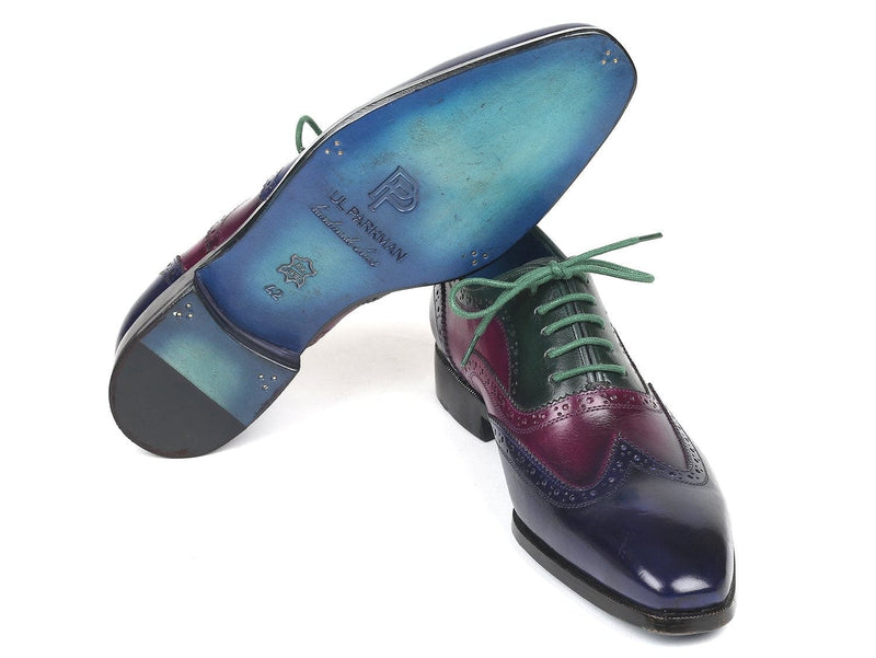 PAUL PARKMAN Paul Parkman Men's Multi Color Wingtip Oxfords (ID#PP2284)