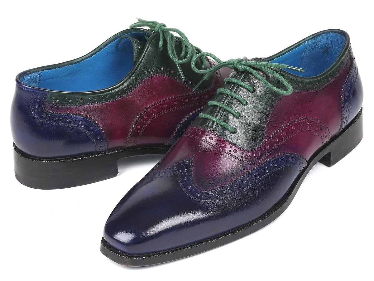 PAUL PARKMAN Paul Parkman Men's Multi Color Wingtip Oxfords (ID#PP2284)