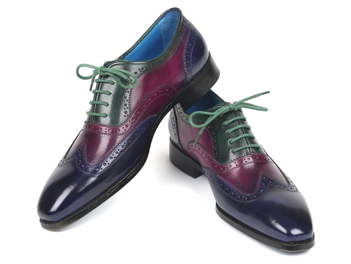 PAUL PARKMAN Paul Parkman Men's Multi Color Wingtip Oxfords (ID#PP2284)