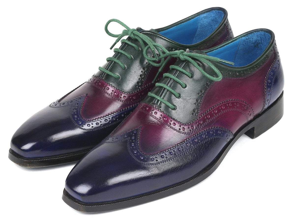 PAUL PARKMAN Paul Parkman Men's Multi Color Wingtip Oxfords (ID#PP2284)