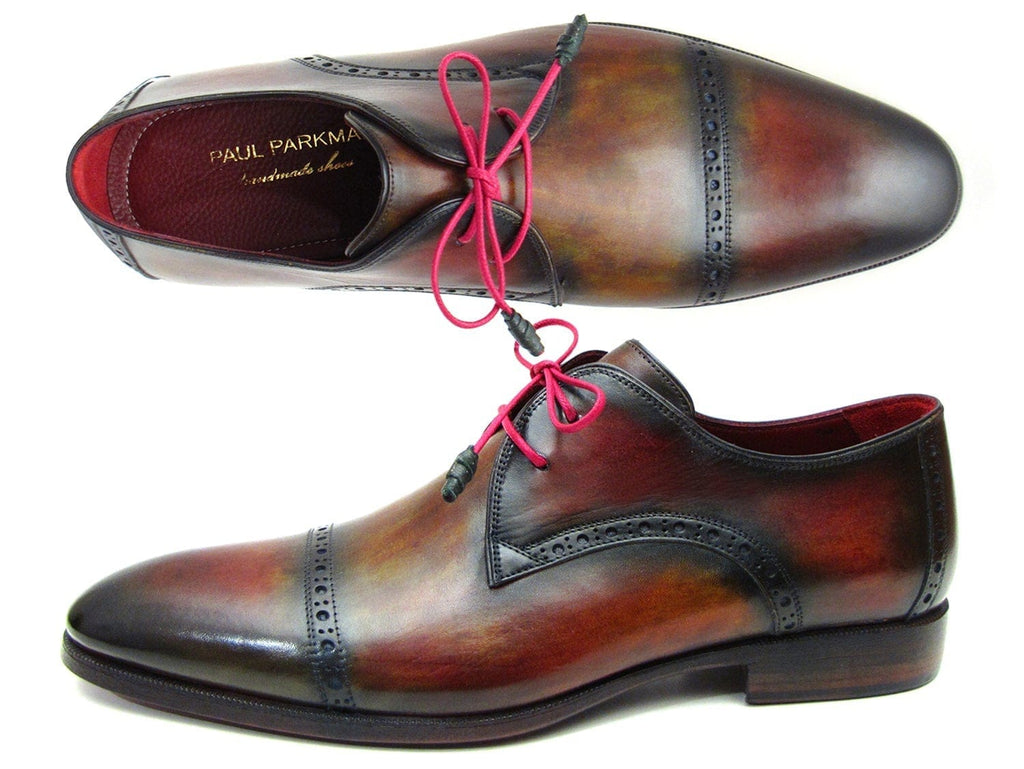 PAUL PARKMAN Paul Parkman Men's Multicolored Cap Toe Derby Shoes (ID#1247-MLT)