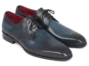PAUL PARKMAN Paul Parkman Men's Navy & Blue Medallion Toe Derby Shoes (ID#6584-NAVY)