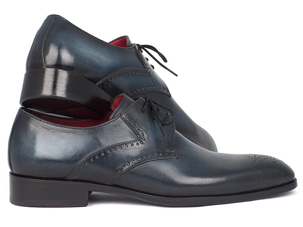 PAUL PARKMAN Paul Parkman Men's Navy & Blue Medallion Toe Derby Shoes (ID#6584-NAVY)
