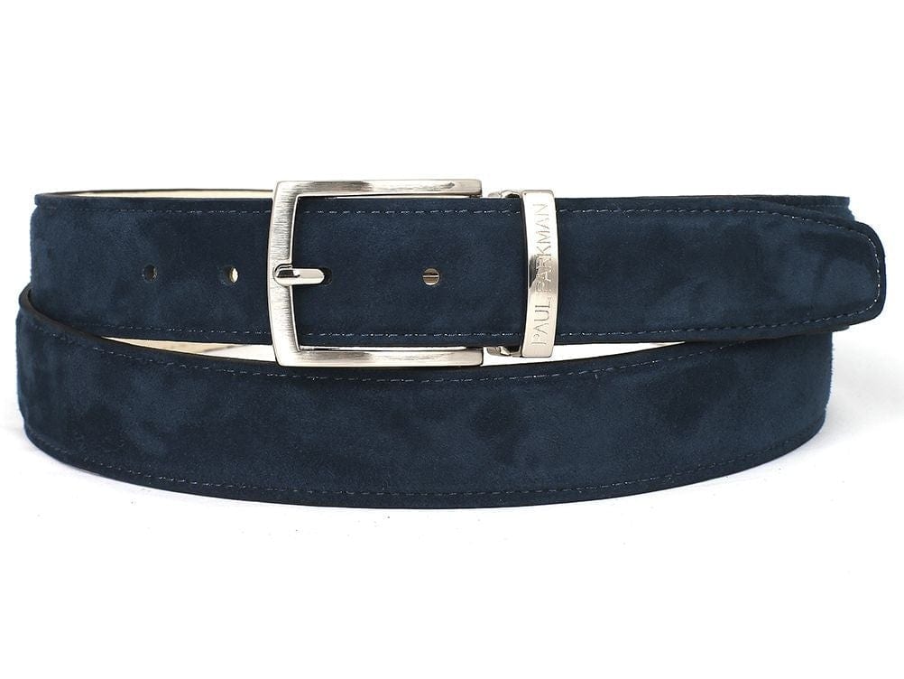 PAUL PARKMAN PAUL PARKMAN Men's Navy Suede Belt (ID#B06-NAVY)