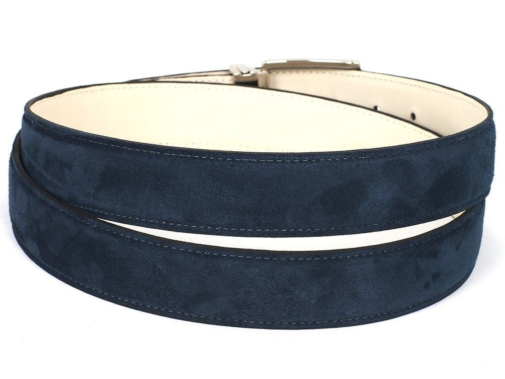 PAUL PARKMAN PAUL PARKMAN Men's Navy Suede Belt (ID#B06-NAVY)