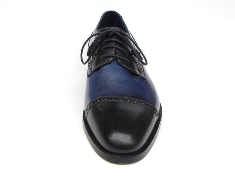 PAUL PARKMAN Paul Parkman Men's Parliament Blue Derby Shoes Leather Upper and Leather Sole (ID#046-BLU)