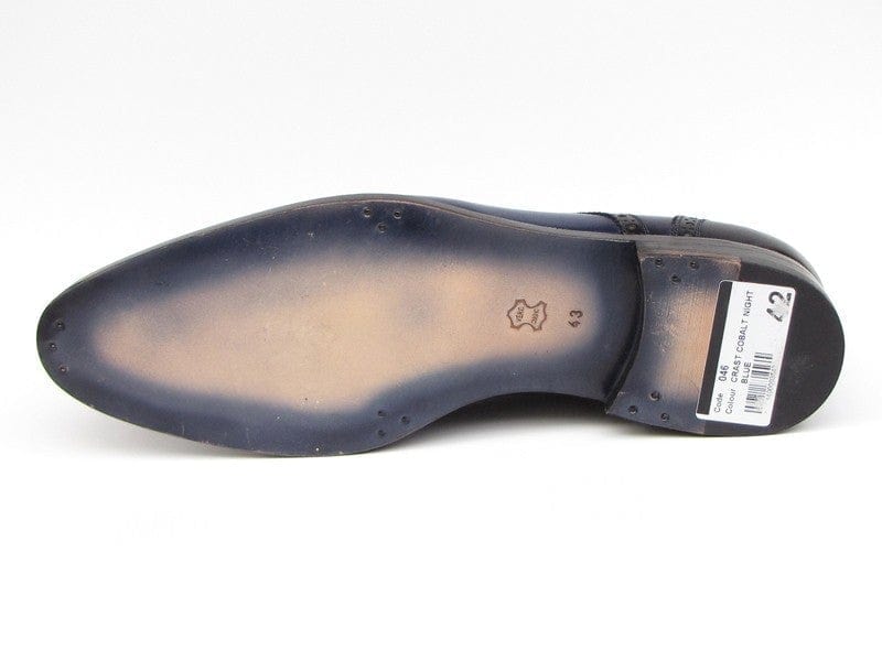 PAUL PARKMAN Paul Parkman Men's Parliament Blue Derby Shoes Leather Upper and Leather Sole (ID#046-BLU)