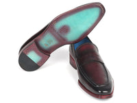 PAUL PARKMAN Paul Parkman Men's Purple Burnished Penny Loafers (ID#10PR23)