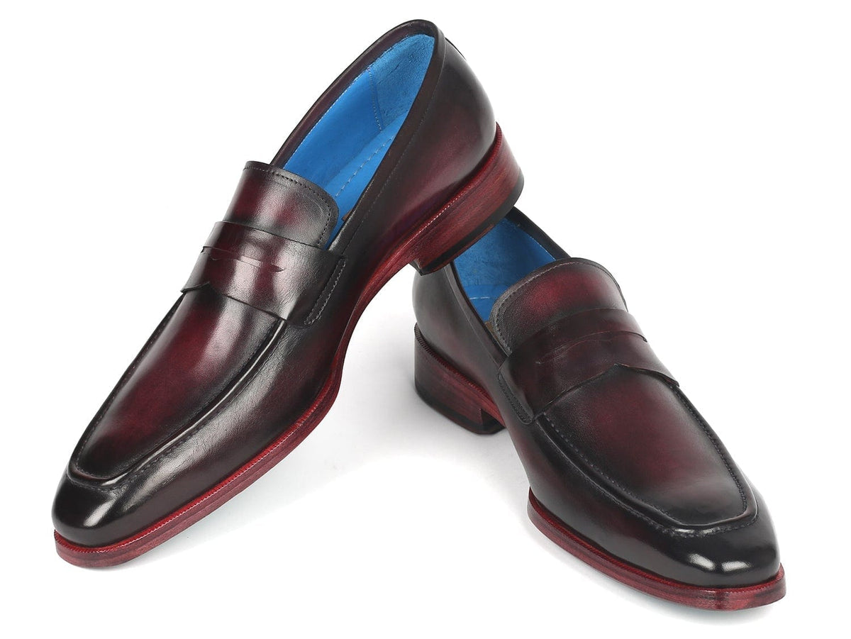 PAUL PARKMAN Paul Parkman Men's Purple Burnished Penny Loafers (ID#10PR23)